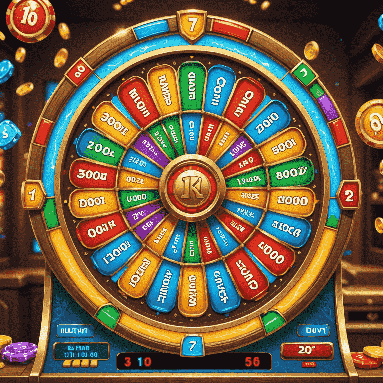 Lucky Spin Deluxe game interface showing a colorful wheel with various prizes and a spin button